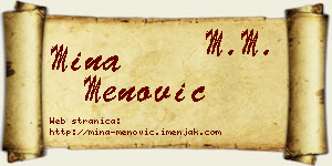 Mina Menović vizit kartica